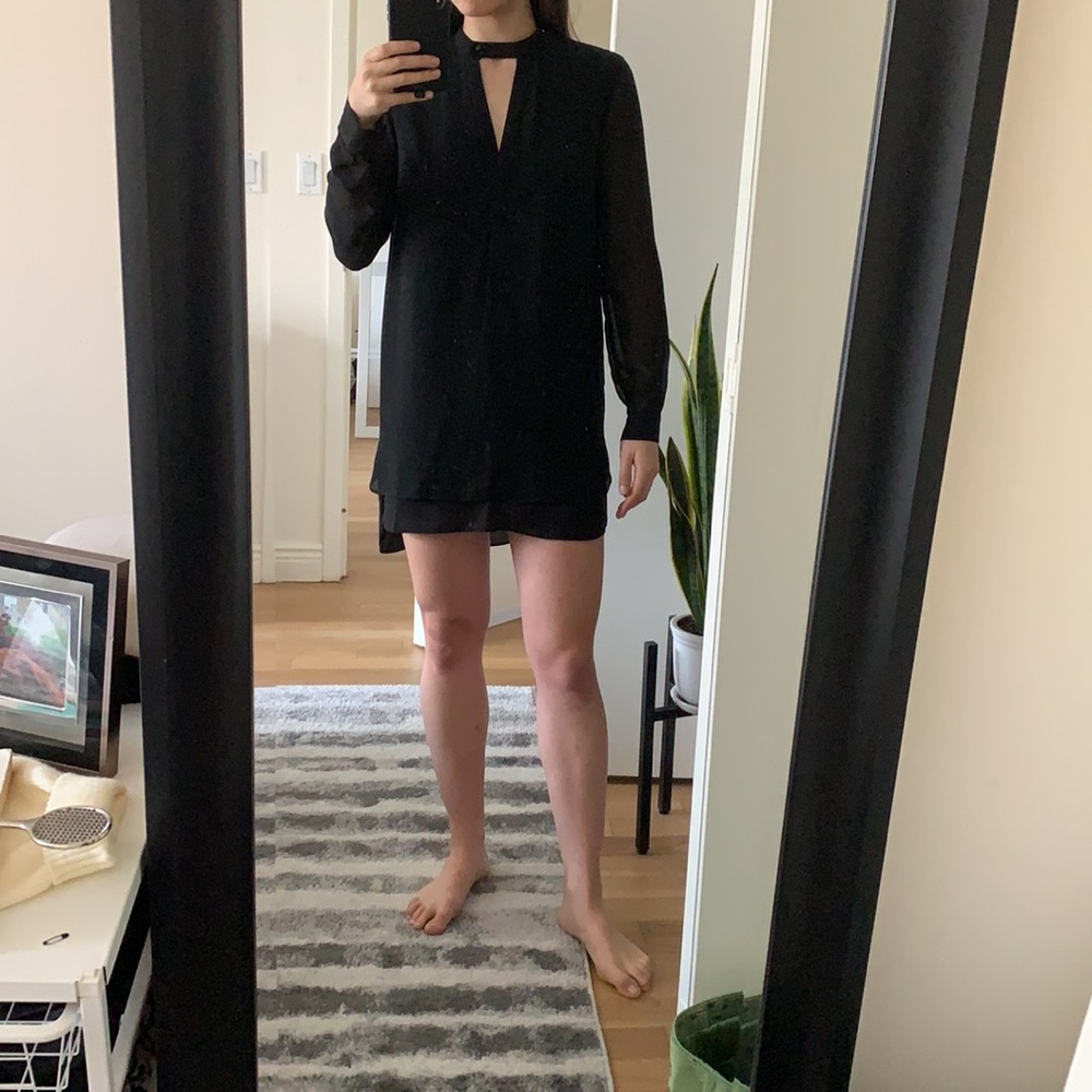 ANDB Black Long Sleeve Mini Dress Size S